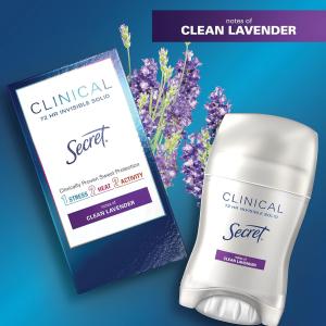 Secret Clinical Strength Advanced Solid Antiperspirant And Deodorant, Ooh-La-La Lavender Scent - 1.6 Oz