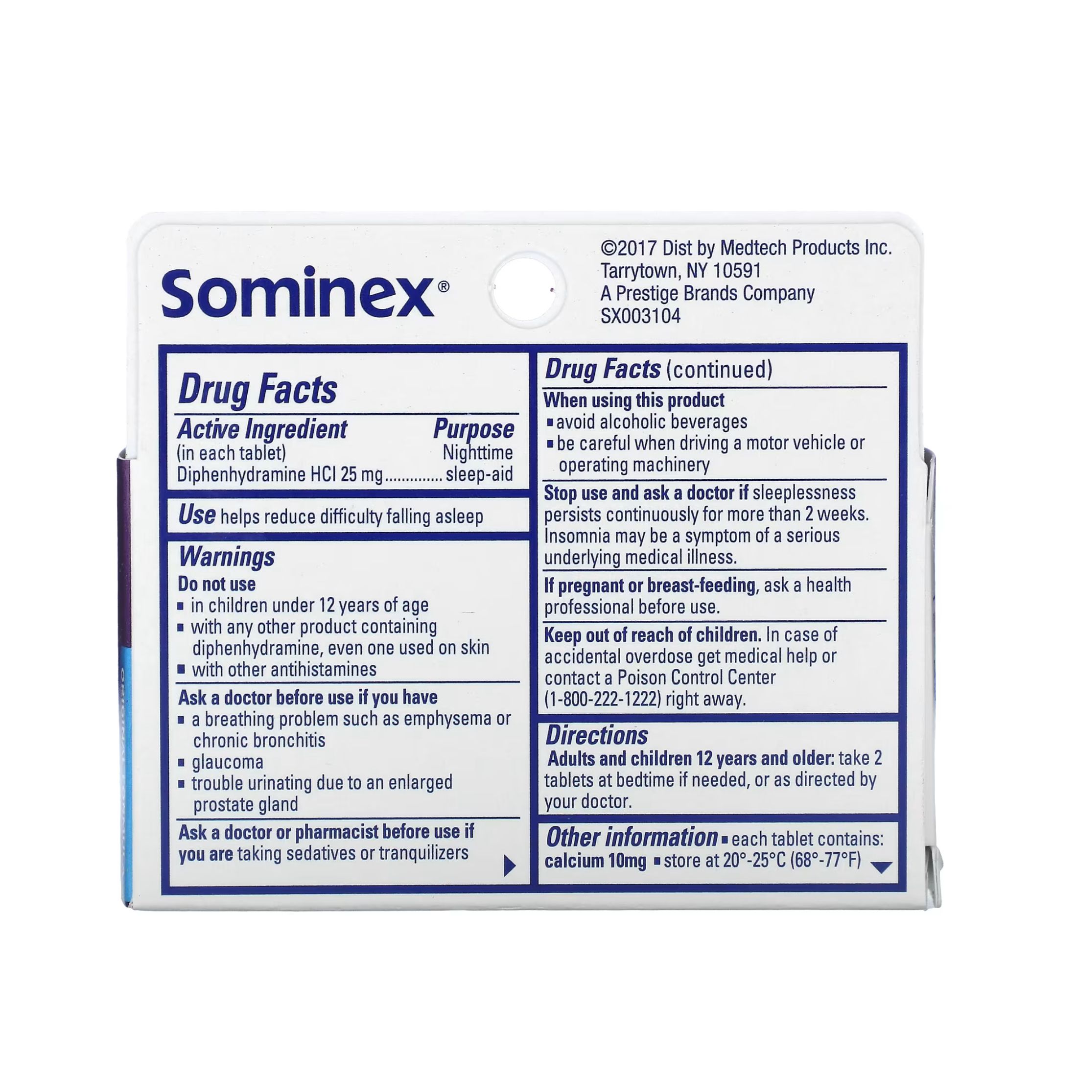 Sominex Nighttime Sleep-Aid Tablets Original Formula