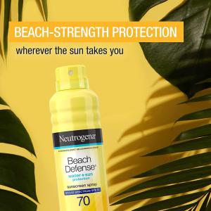 Neutrogena Beach Defense Sunscreen Spray Water + Sun Protection Spf 70 - 6.5 Oz