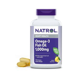 Natrol Omega-3 Fish Oil 1000 Mg Softgels, Lemon Flavor