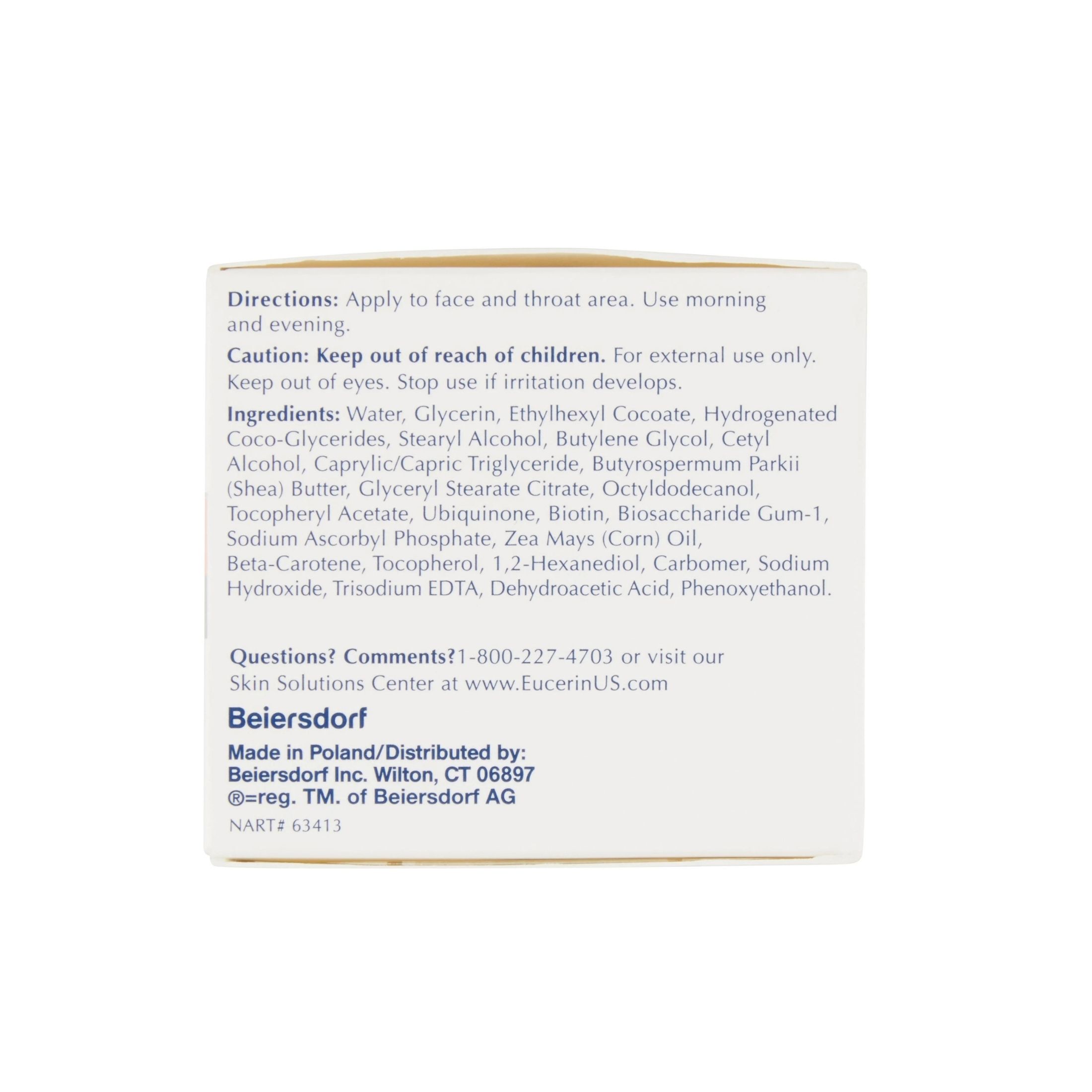 Eucerin Q10 Anti-Wrinkle Sensitive Skin Unscented Face Cream - 1.7oz