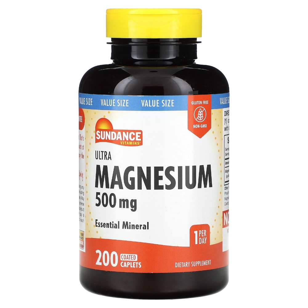 Sundance Vitamins Ultra Magnesium, 500 Mg, 200 Coated Caplets