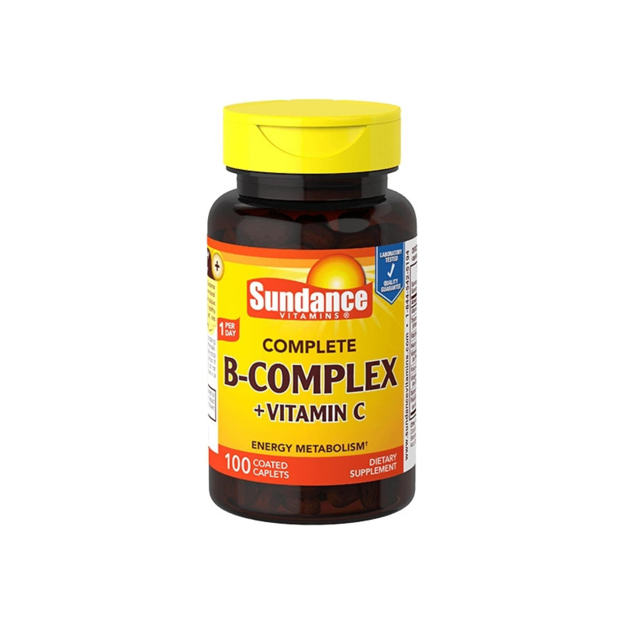 Sundance Vitamins, Complete B-Complex + Vitamin C, 100 Coated Caplets