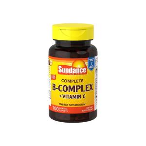 Sundance Vitamins, Complete B-Complex + Vitamin C, 100 Coated Caplets