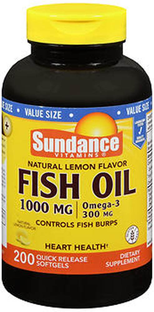 Sundance Vitamins Natural Lemon Fish Oil Omega-3 Softgels 1000 Mg