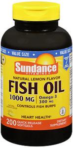 Sundance Vitamins Natural Lemon Fish Oil Omega-3 Softgels 1000 Mg
