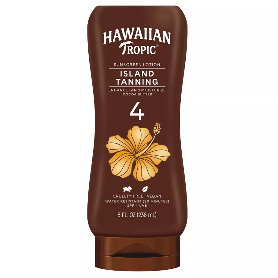 Hawaiian Tropic Sunscreen Lotion, Island Tanning, SPF 4 8 Fl Oz