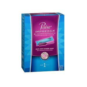 Poise Impressa Incontinence Bladder Supports, Size 1, 10 Tampons