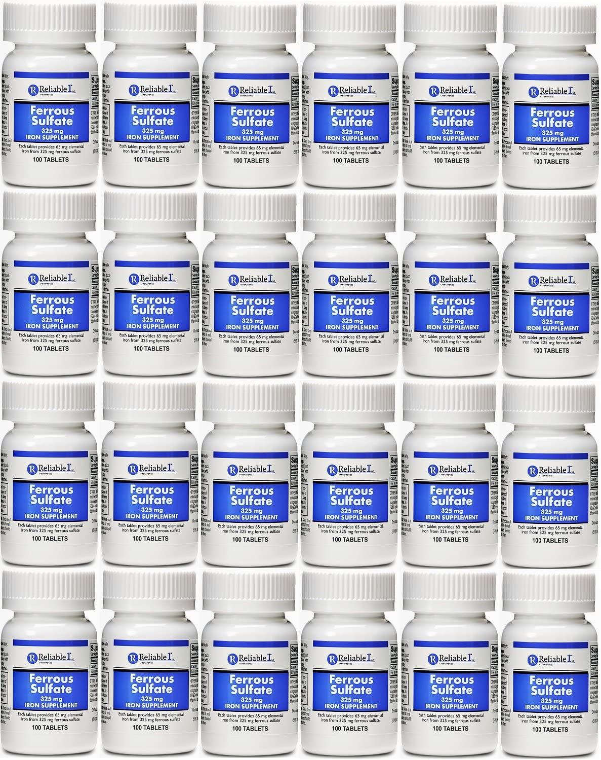Reliable-1 Laboratories Ferrous Sulfate 325 Mg Iron Supplement 100 Tablets
