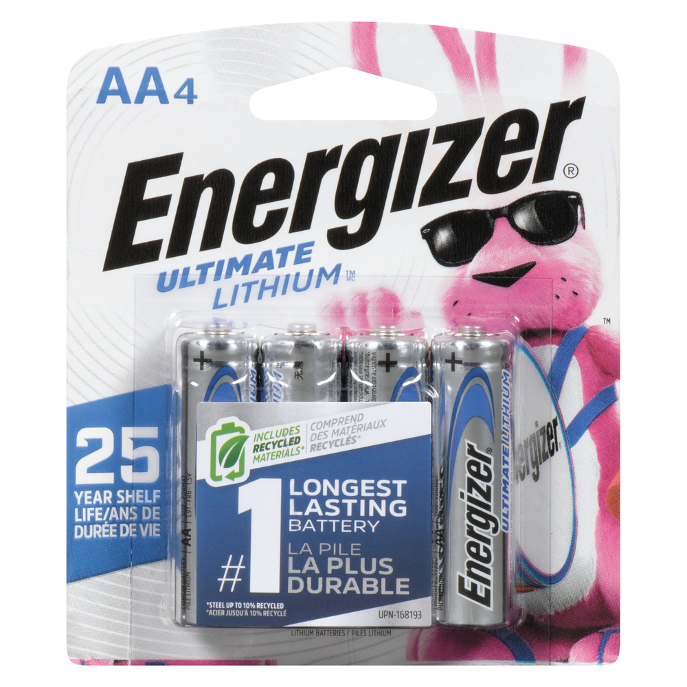 Energizer Ultimate Lithium AA Batteries, 4 Pack L91SBP4
