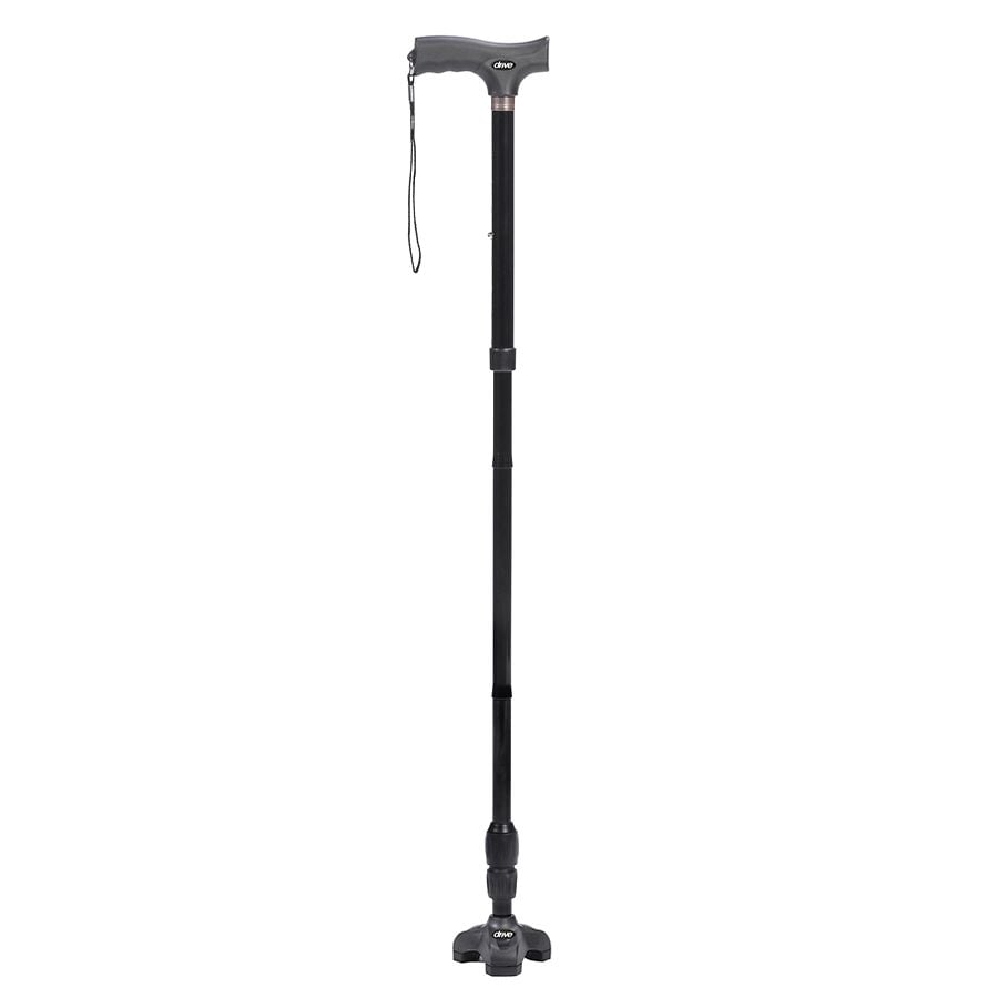 Drive Medical Flex N Go Adjustable Folding Cane With T Handle Black