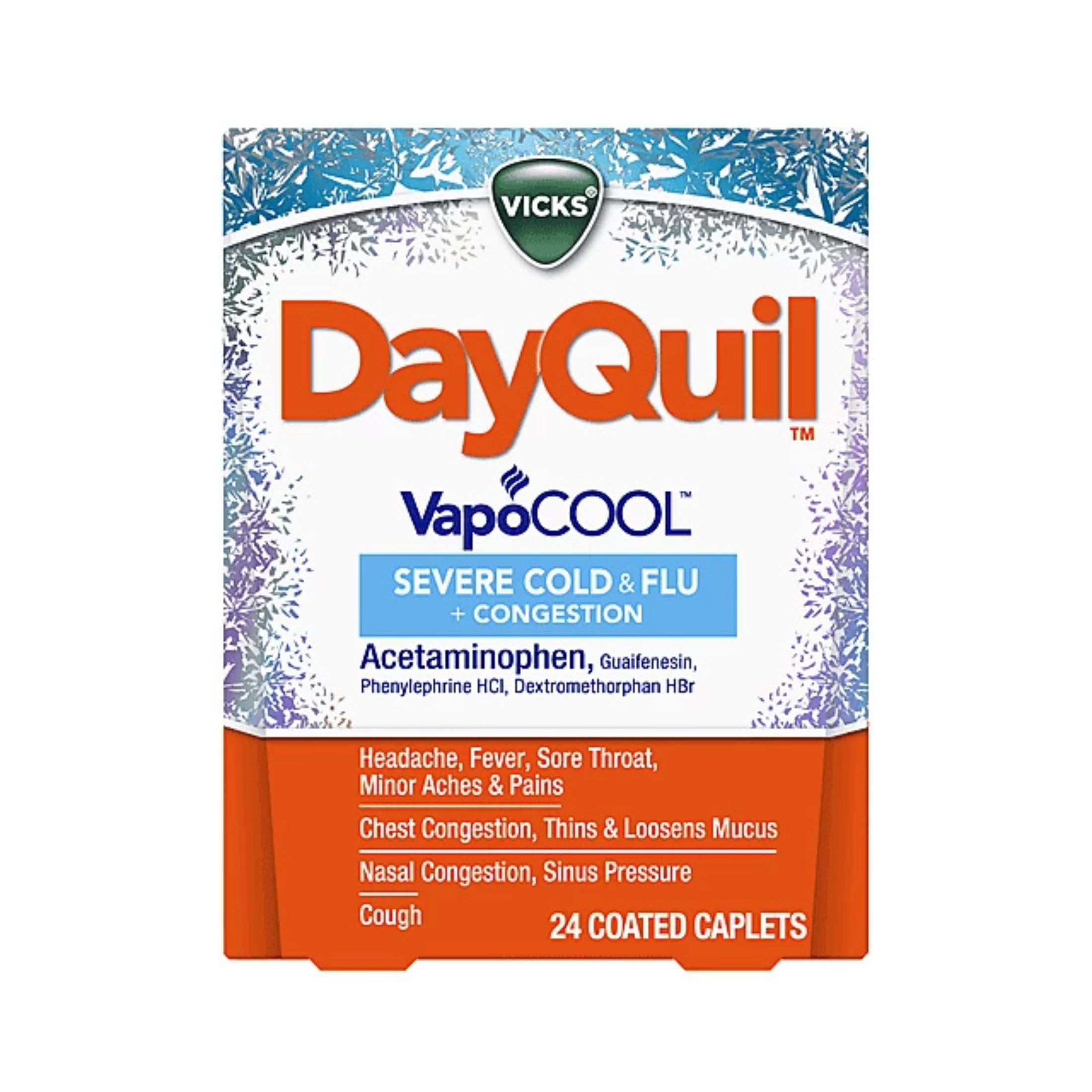Vicks Cold & Flu + Congestion, Severe, Coated Caplets
