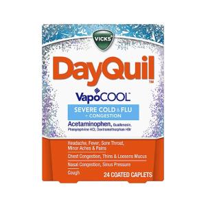 Vicks Cold & Flu + Congestion, Severe, Coated Caplets