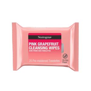 Neutrogena Oil-Free Cleansing Wipes For Acne Prone Skin, Pink Grapefruit