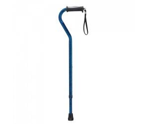 Drive Medical Adjustable Height Offset Handle Blue Crackle Cane With Gel Hand Grip