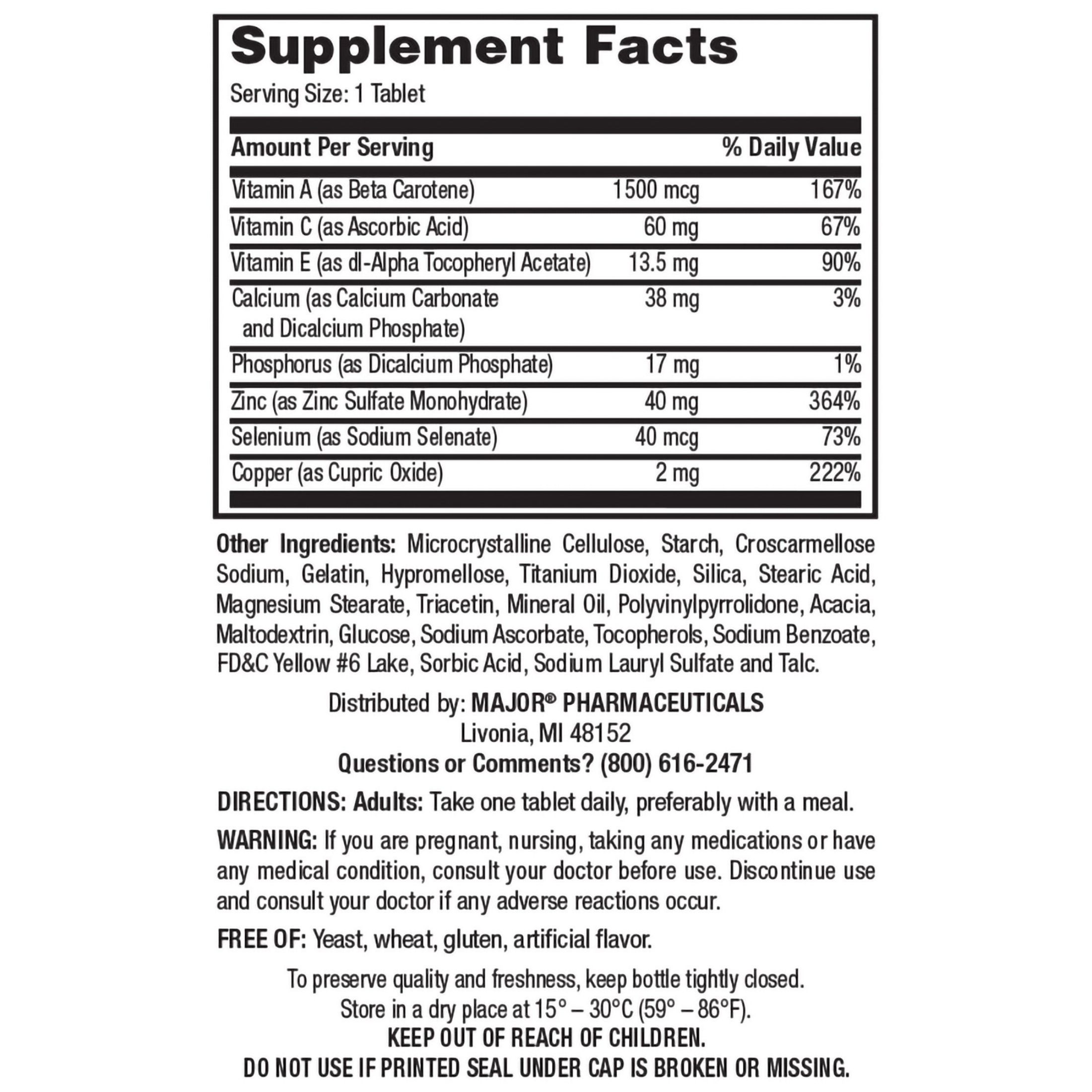 Major ProSight Vitamin & Mineral Supplement Tabs (60 Tab)