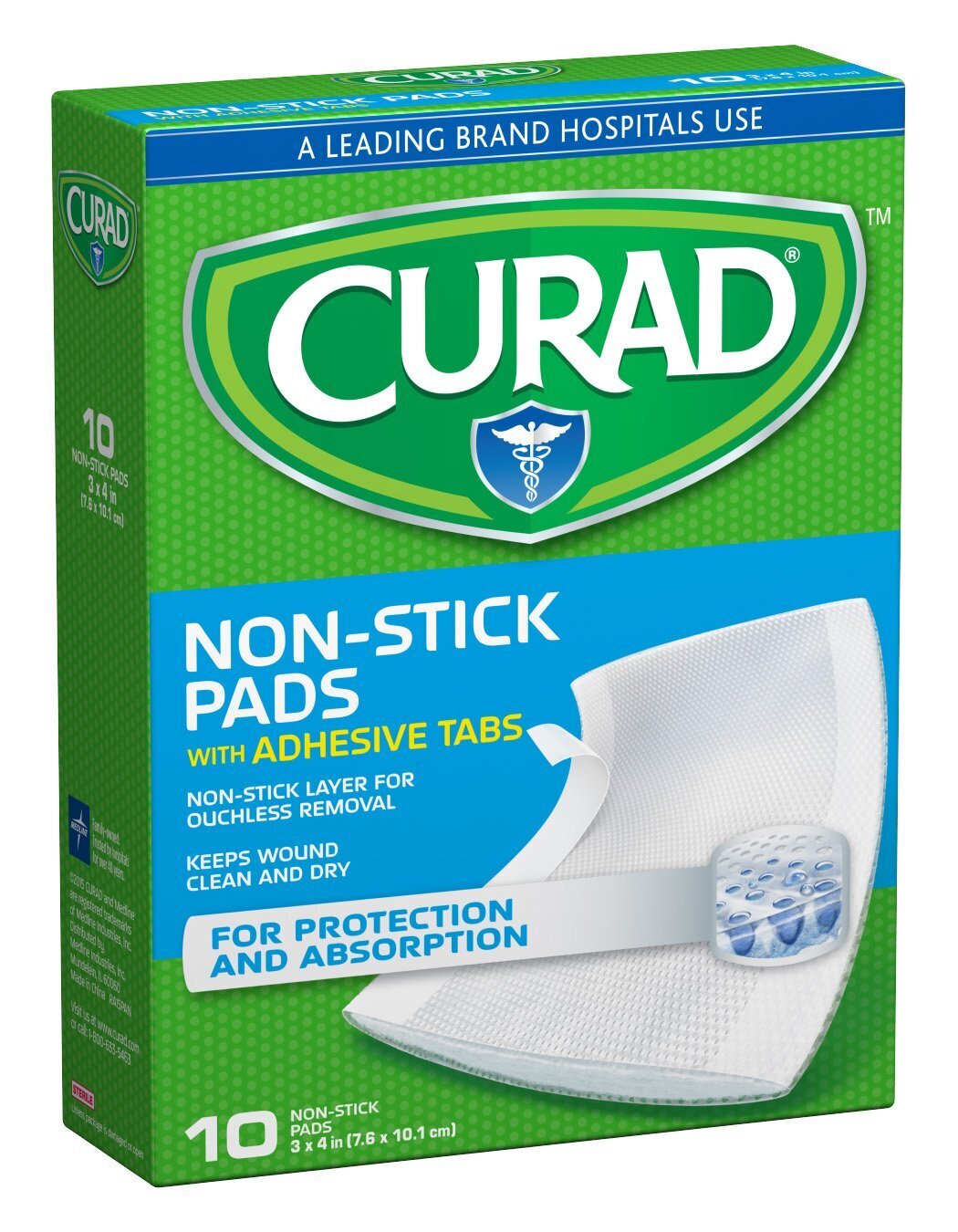 Curad Telfa Non-Stick Pads, 3 Inch X 4 Inches