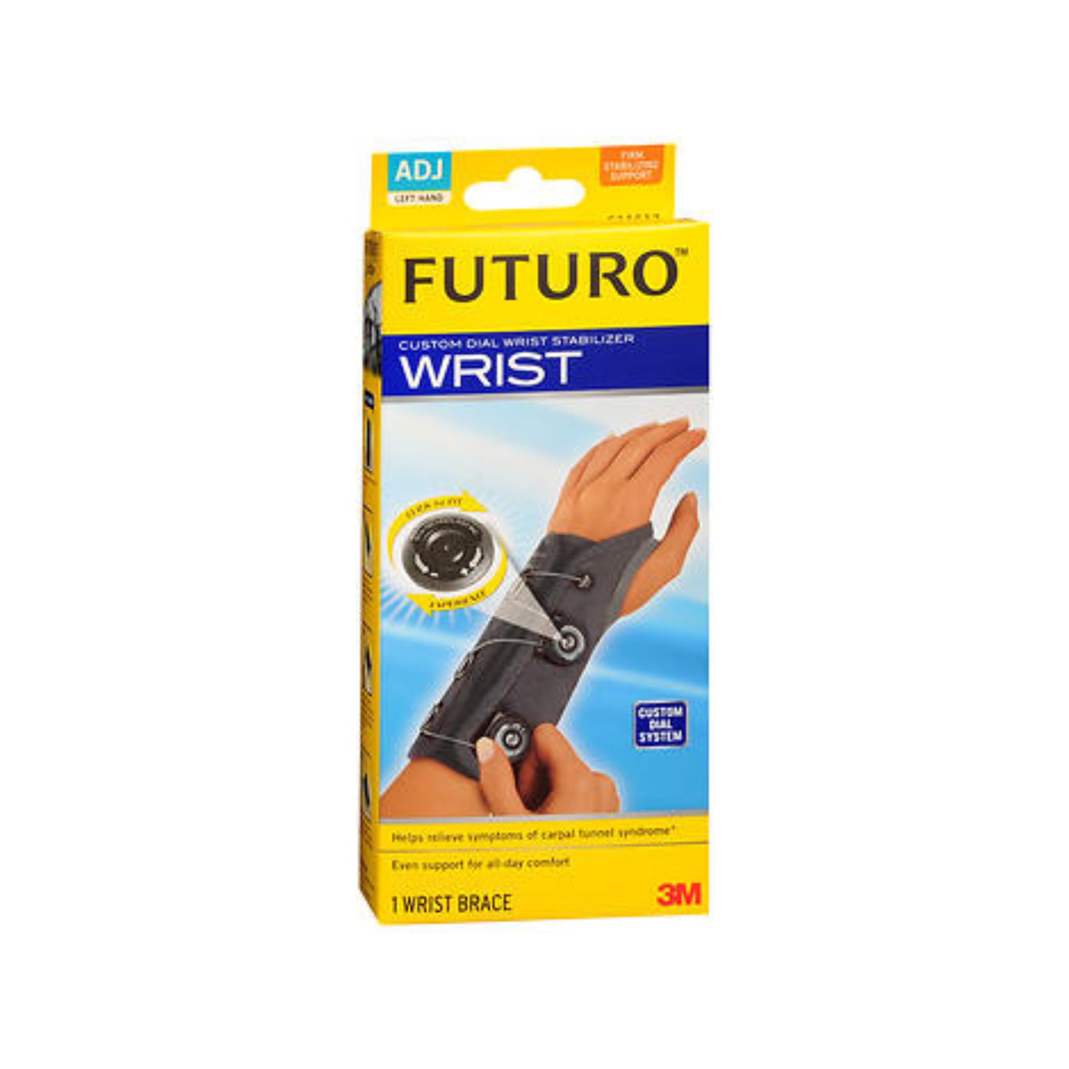 Futuro 3M 611612EN Custom Dial Wrist Stabilizer, Left Hand, Adjustable
