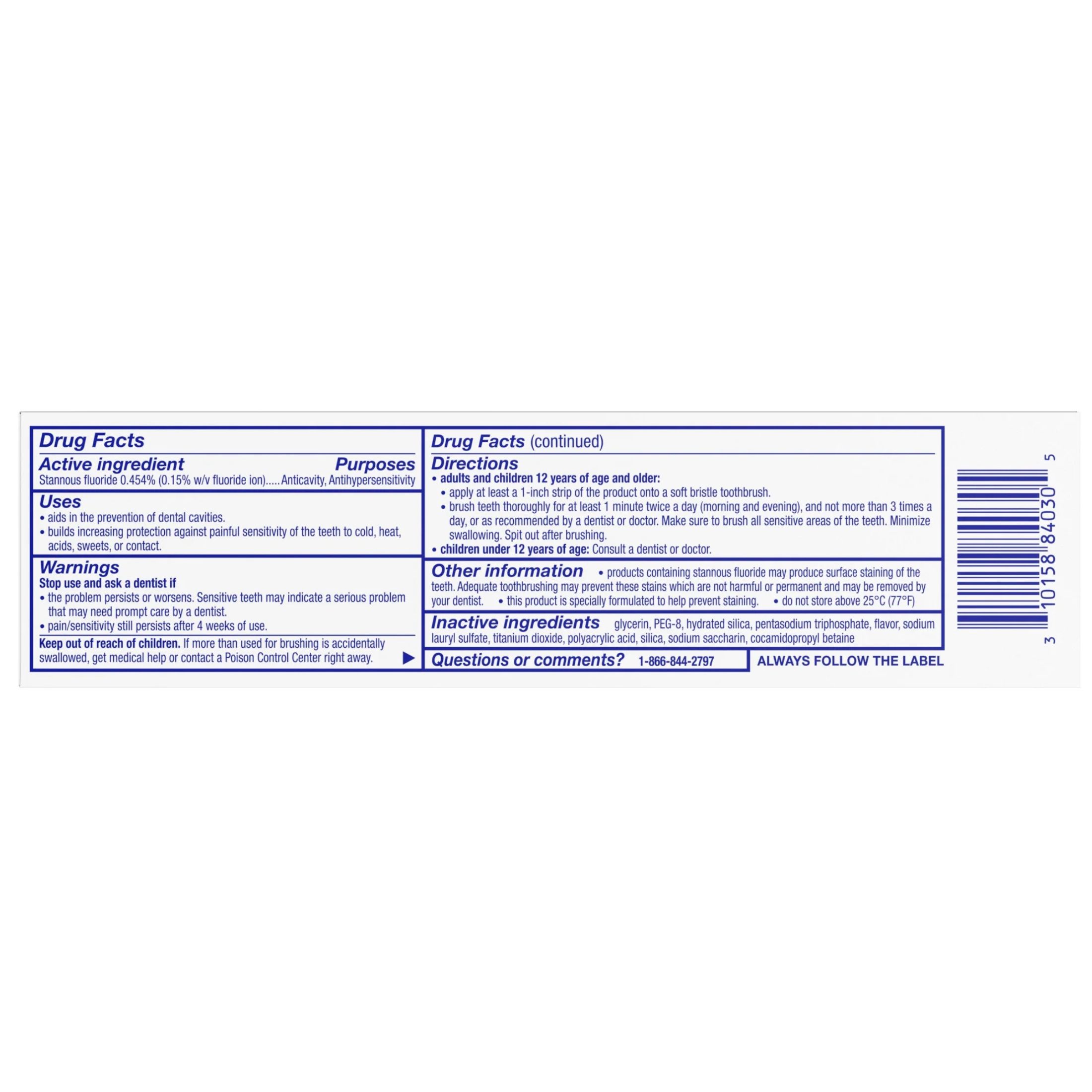 Sensodyne Repair & Protect Fluoride Toothpaste, 3.4 Oz