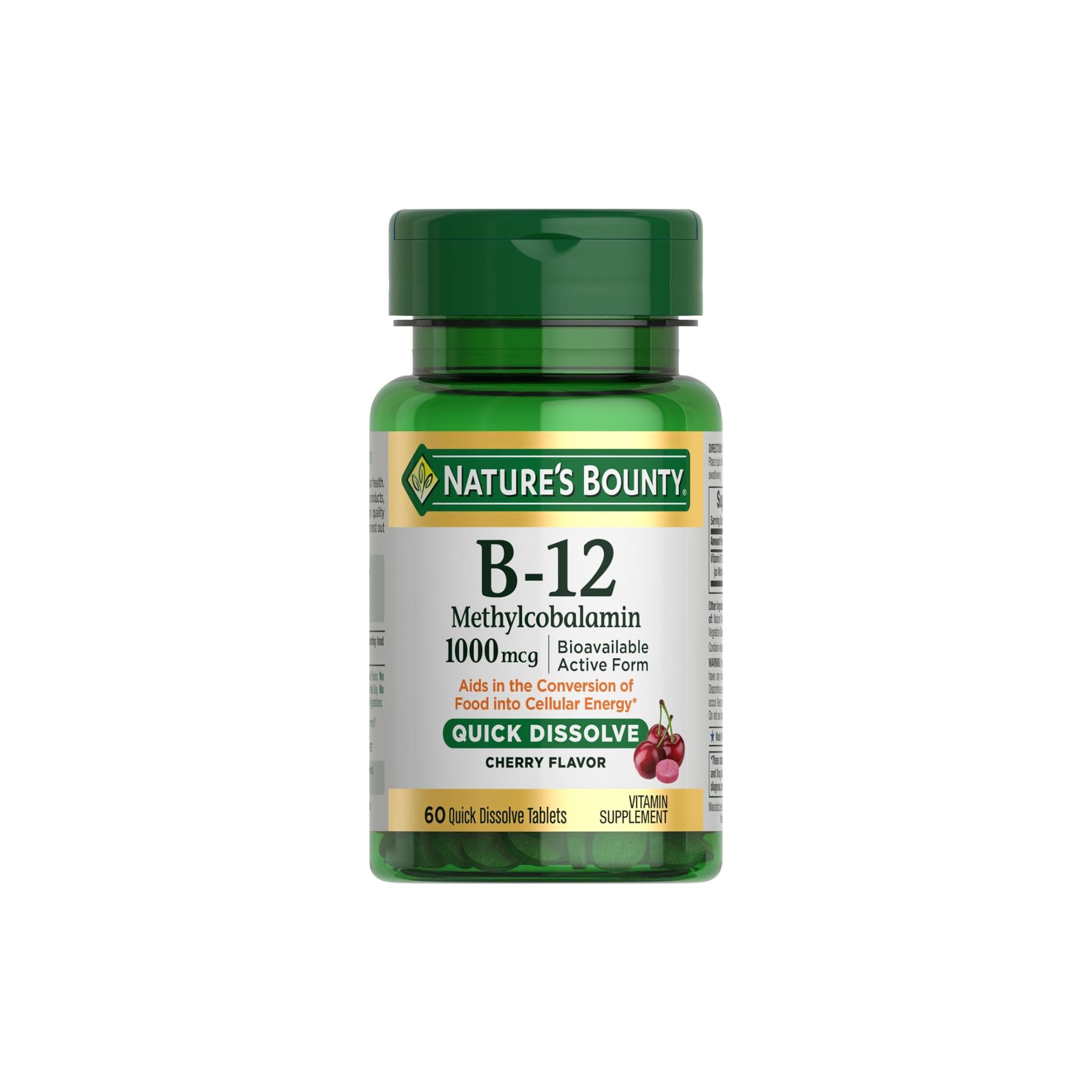 Nature's Bounty Vitamin B 12, Methylcobalamin, 1000 Mcg, Quick Dissolve Tablets
