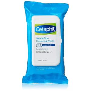 Cetaphil Gentle Skin Face Cleansing Cloths, 25 Pre-Moistened Cloths