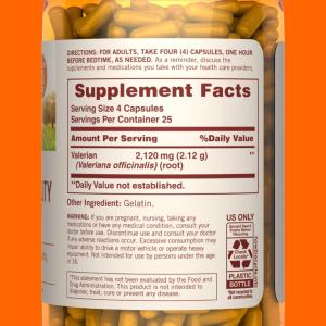 Sundown Naturals Valerian Root Whole Herb 530 Mg Capsules