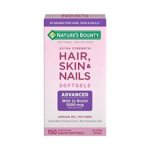 Nature's Bounty Optimal Solutions, Extra Strength Hair, Skin & Nails, 150 Rapid Release Liquid Softgels