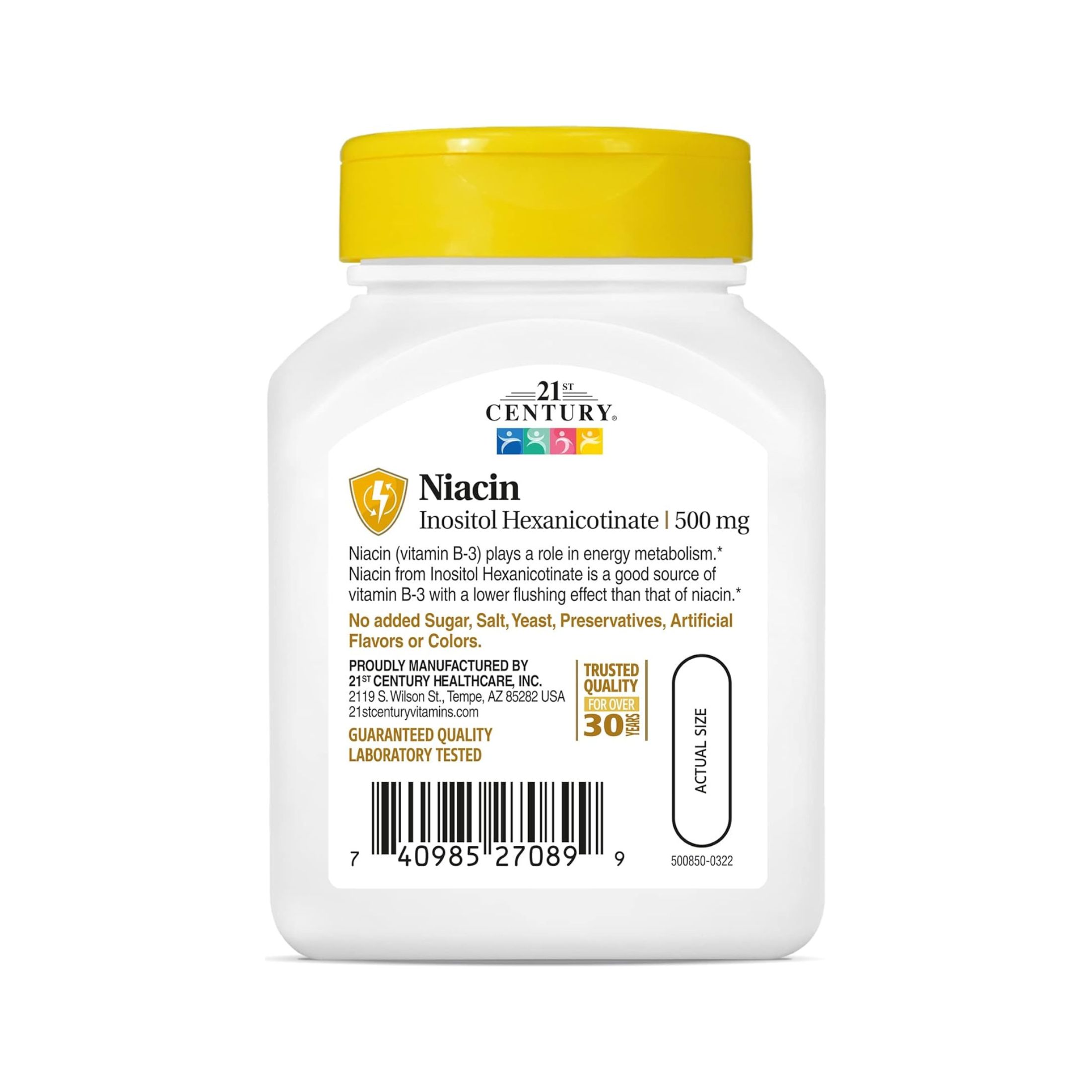 21st Century Niacin 500 Mg - Flush Free - 110 Capsules