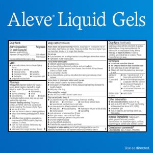 Aleve Liquid Gels W Naproxen Sodium, Pain Reliever/Fever Reducer, 220 Mg
