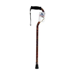 Sunmark Aluminum Cane Offset Adjustable Paisley