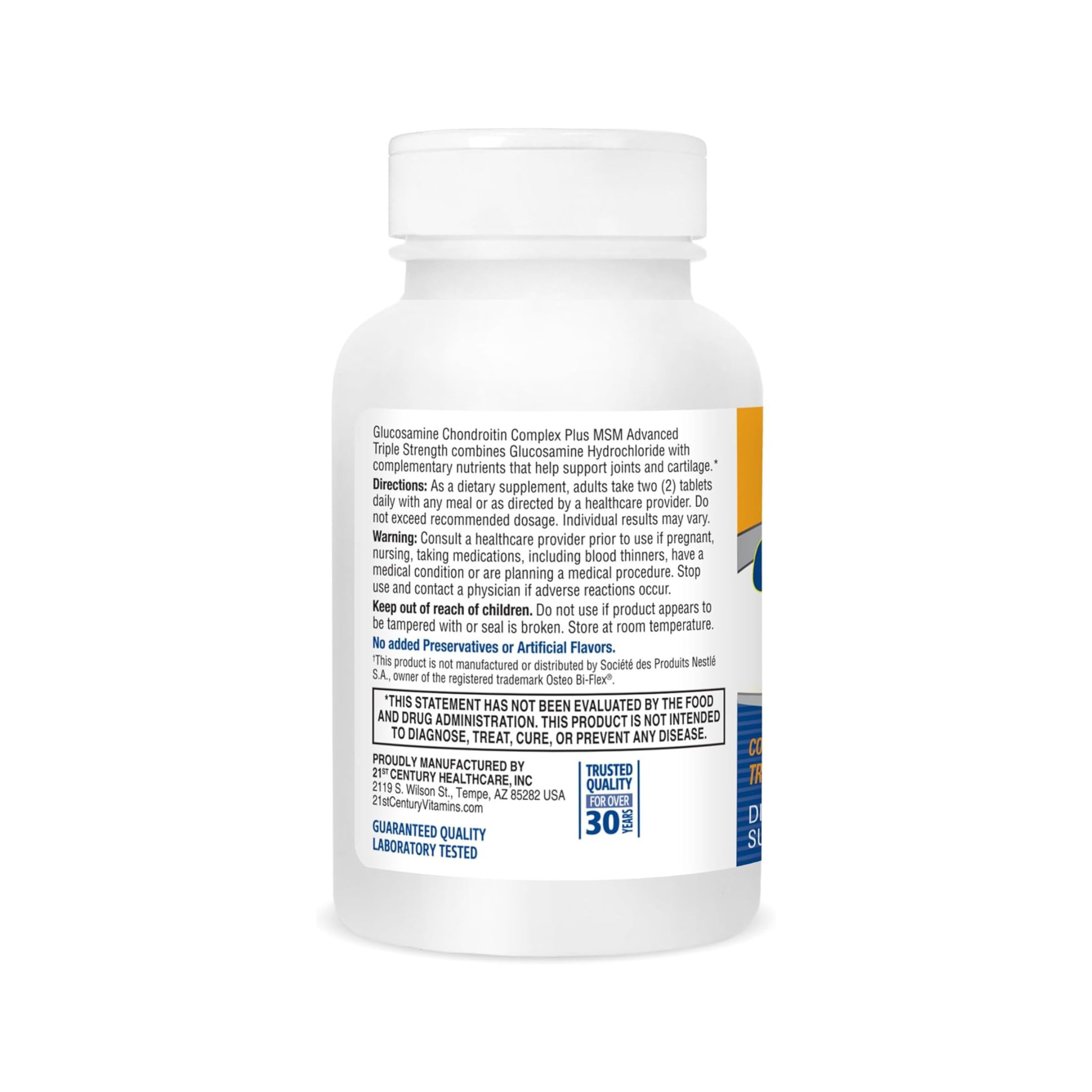 21st Century Glucosamine Chondroitin Complex Plus MSM Advanced Triple Strength