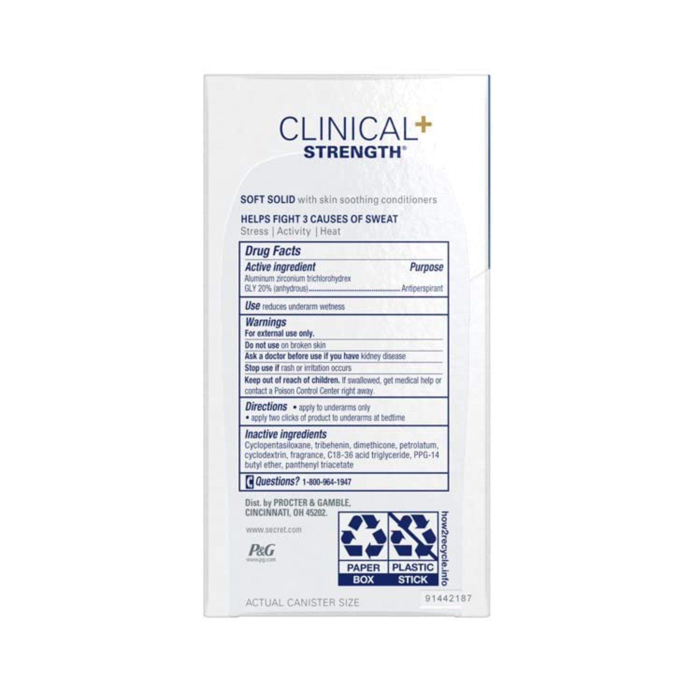 Secret Clinical Strength Antiperspirant And Deodorant Soft Solid, Powder Protection, 1.6 Oz