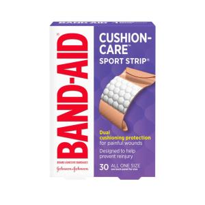 Band-Aid Brand Cushion Care Sport Strip Adhesive Bandages All One Size