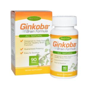 Body Gold Ginkoba Memory Brain Formula All Natural 90 Tablets