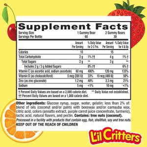 L'il Critters Immune C, Plus Zinc & Echinacea, Gummy Bears, 60 Ct