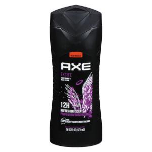 AXE Body Wash, 12H, Refreshing Scent, Excite, Crisp Coconut & Black Pepper, 16 Ounce