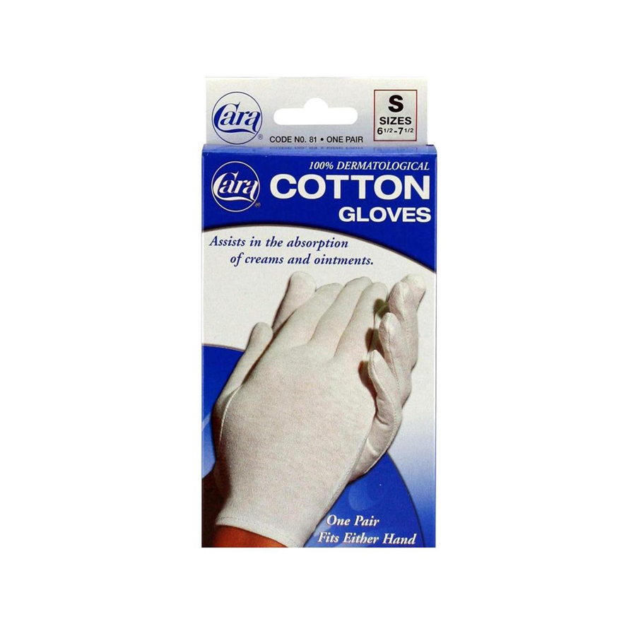 Cara Dermatological Cotton Gloves Ladies, Small 1 Pair