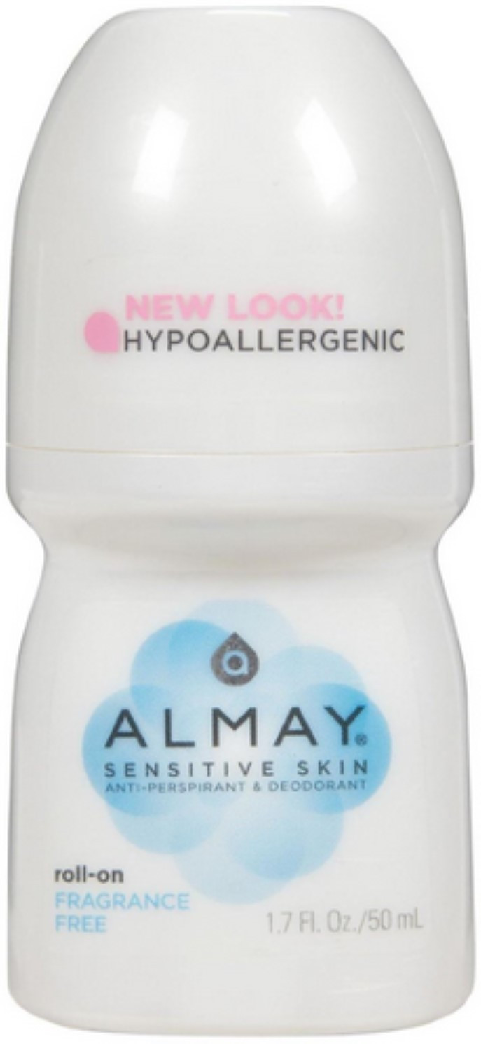 Almay Anti-Perspirant & Deodorant, Sensitive Skin, Roll-On, Fragrance Free, 1.7 Oz