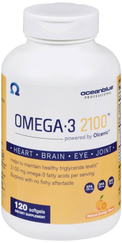 Ocean Blue Professional 2100 Omega-3, Softgels, Natural Orange Flavor
