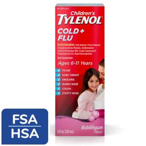 Children's Tylenol Cold + Flu, Oral Suspension, Bubble Gum Flavor