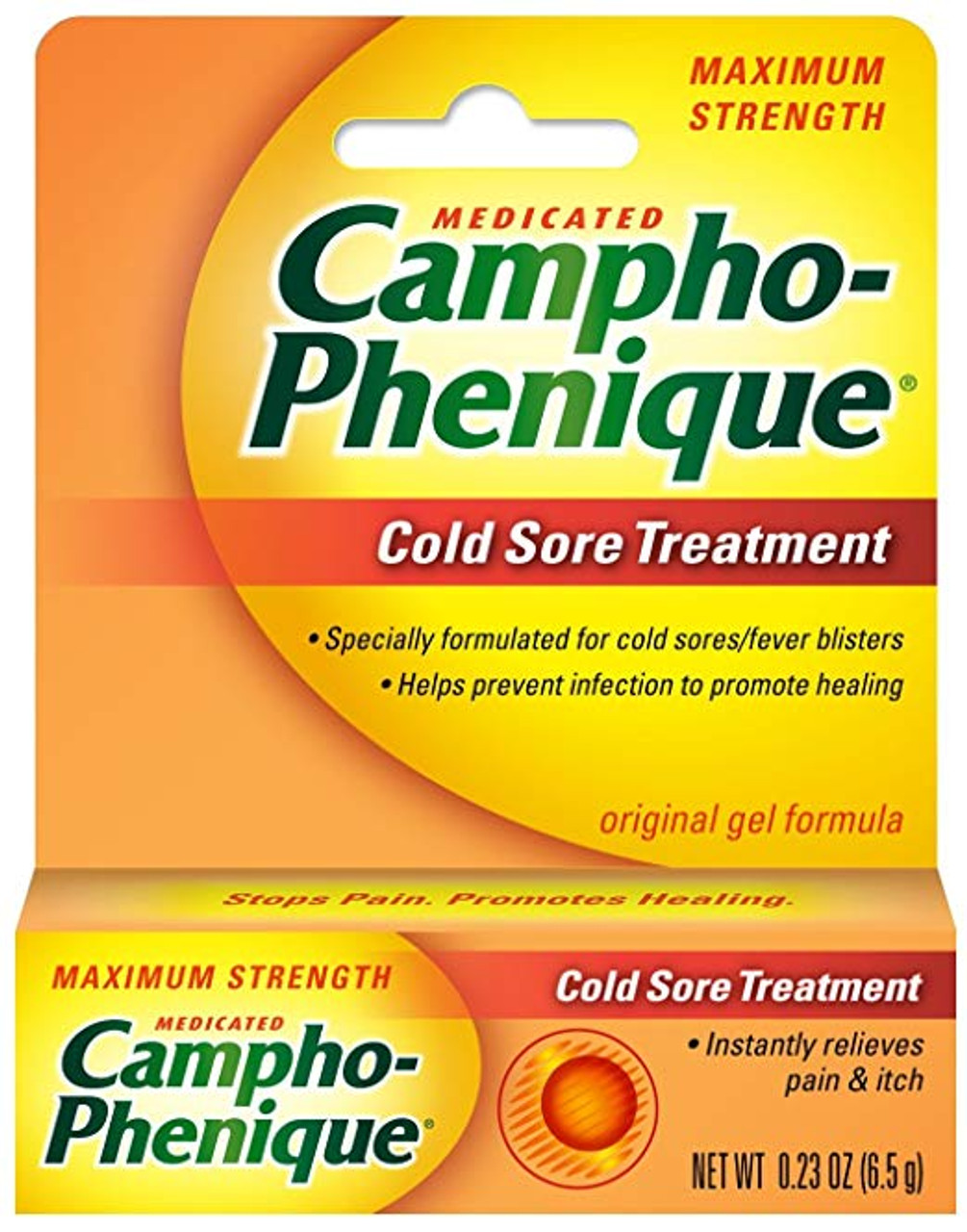 Campho Phenique Cold Sore Treatment, Maximum Strength, Medicated, Original Gel Formula
