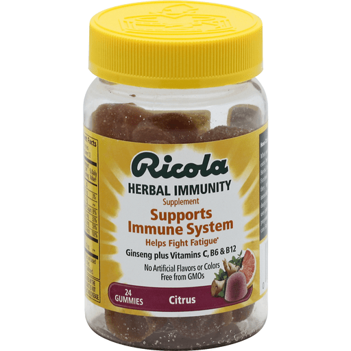 Ricola Herbal Immunity Citrus Supplement Gummies 24