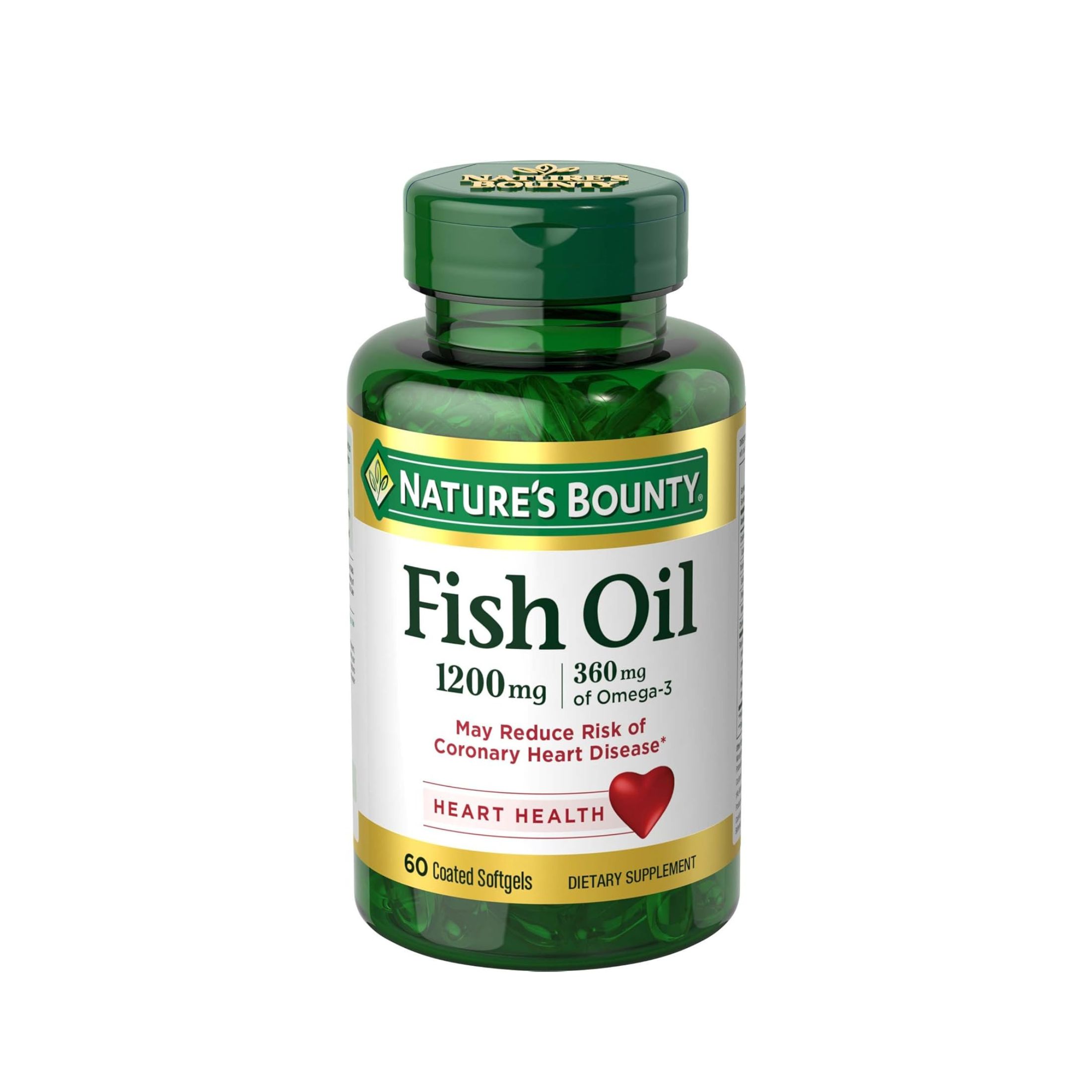 Nature's Bounty Odorless Fish Oil 1200 Mg - 60 Coated Softgels