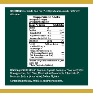 Nature's Bounty Odorless Fish Oil 1200 Mg - 60 Coated Softgels