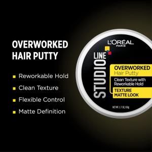 L'Oreal Paris Studio Line Overworked Hair Putty, 1.7 Ounce