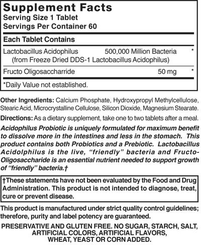 Nature's Blend Acidophilus Probiotic 60 Tablets