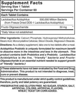 Nature's Blend Acidophilus Probiotic 60 Tablets