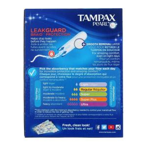 Tampax Pearl Tampons Plastic Applicator Regular Absorbency Unscented