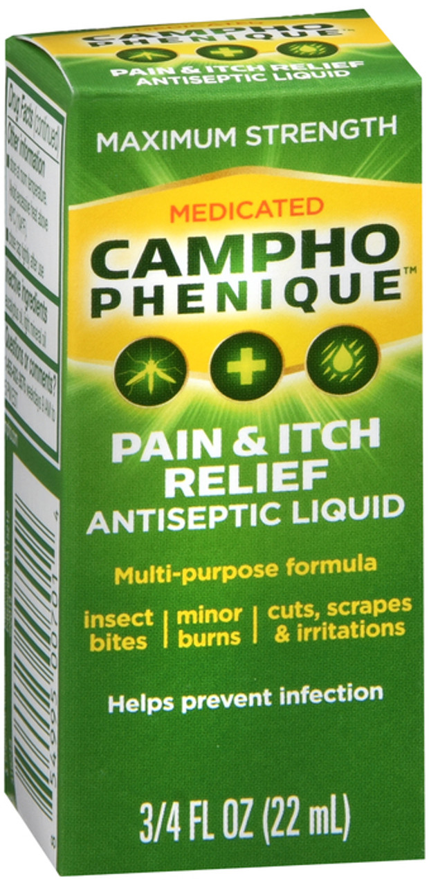 Campho Phenique Medicated Maximum Strength Pain & Itch Relief Antiseptic Liquid 0.75 Fl Oz
