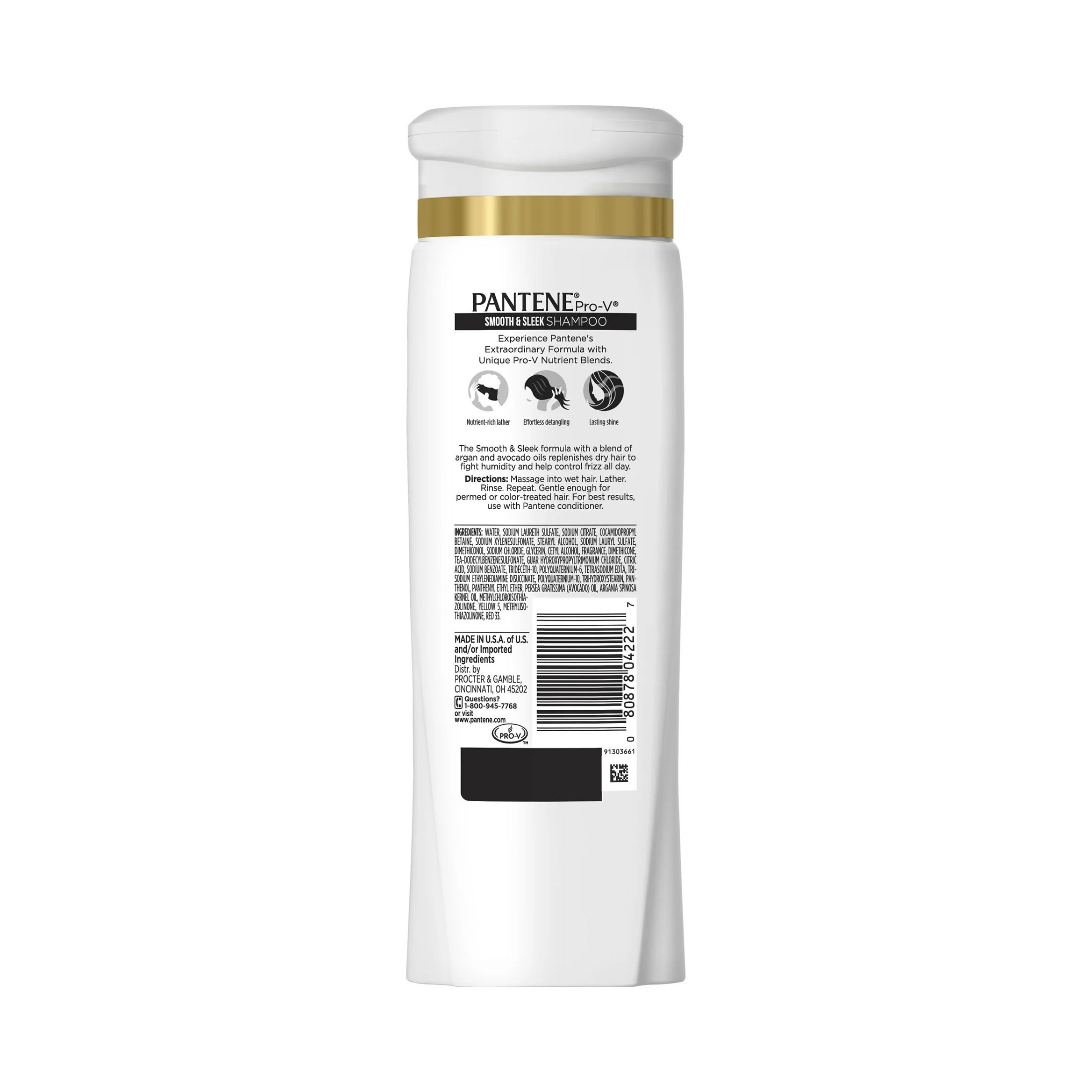 Pantene Shampoo, Smooth & Sleek 12.6 Fl Oz